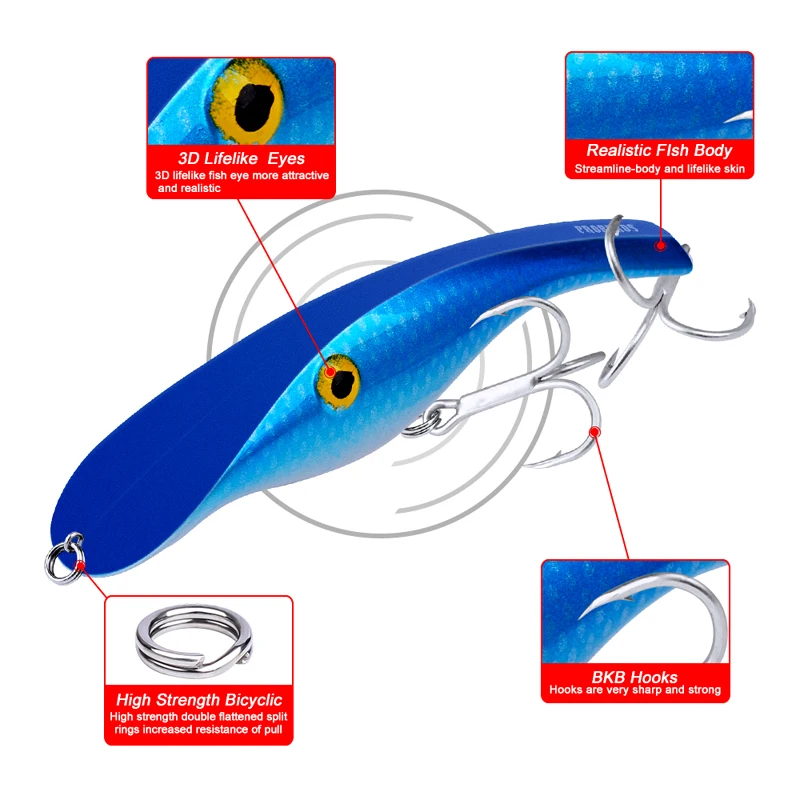 Proberos Jerkbait Minnow que hunde sin labios – para lucio - imagen 2