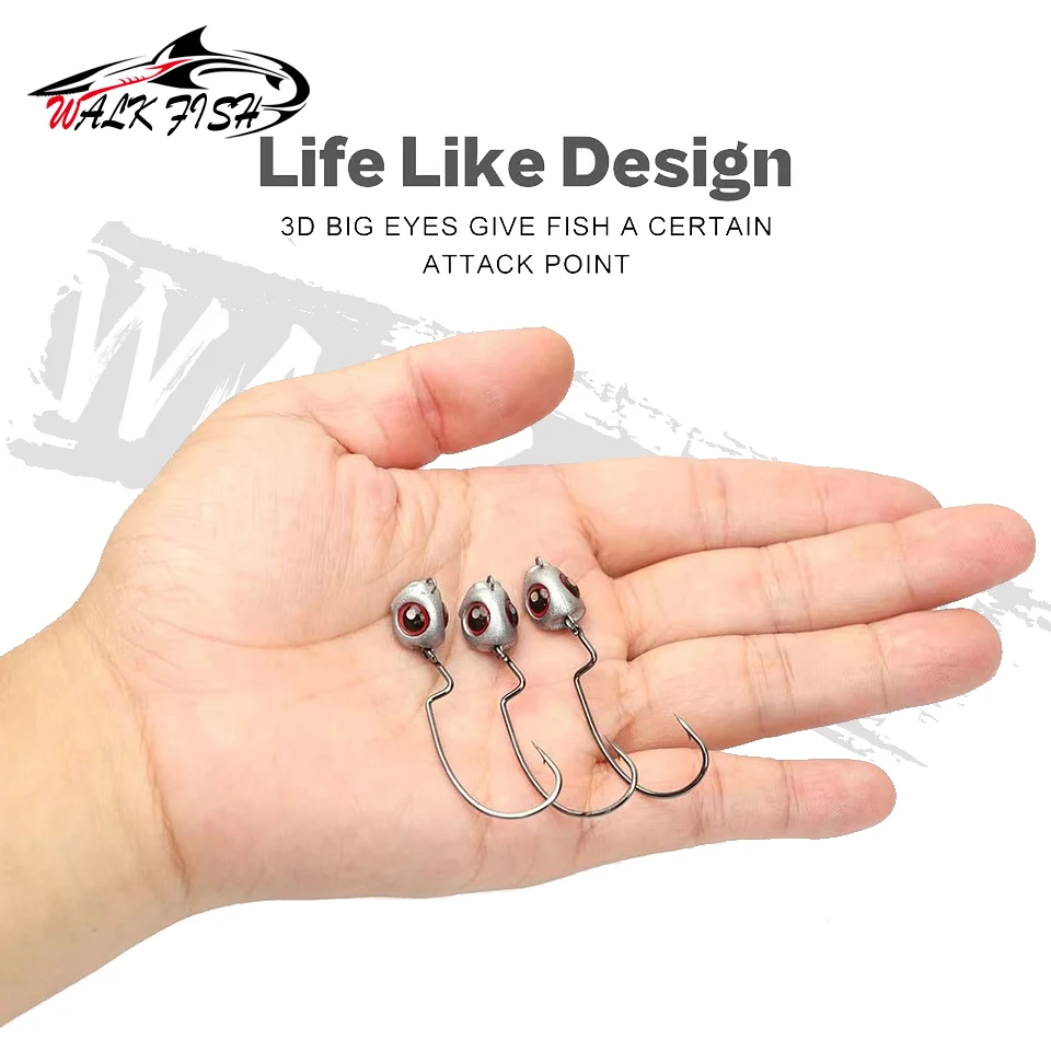 Lopen Vis Jig Head EWG Swimbait – Ojo 3D para vinilo de agua dulce - imagen 2
