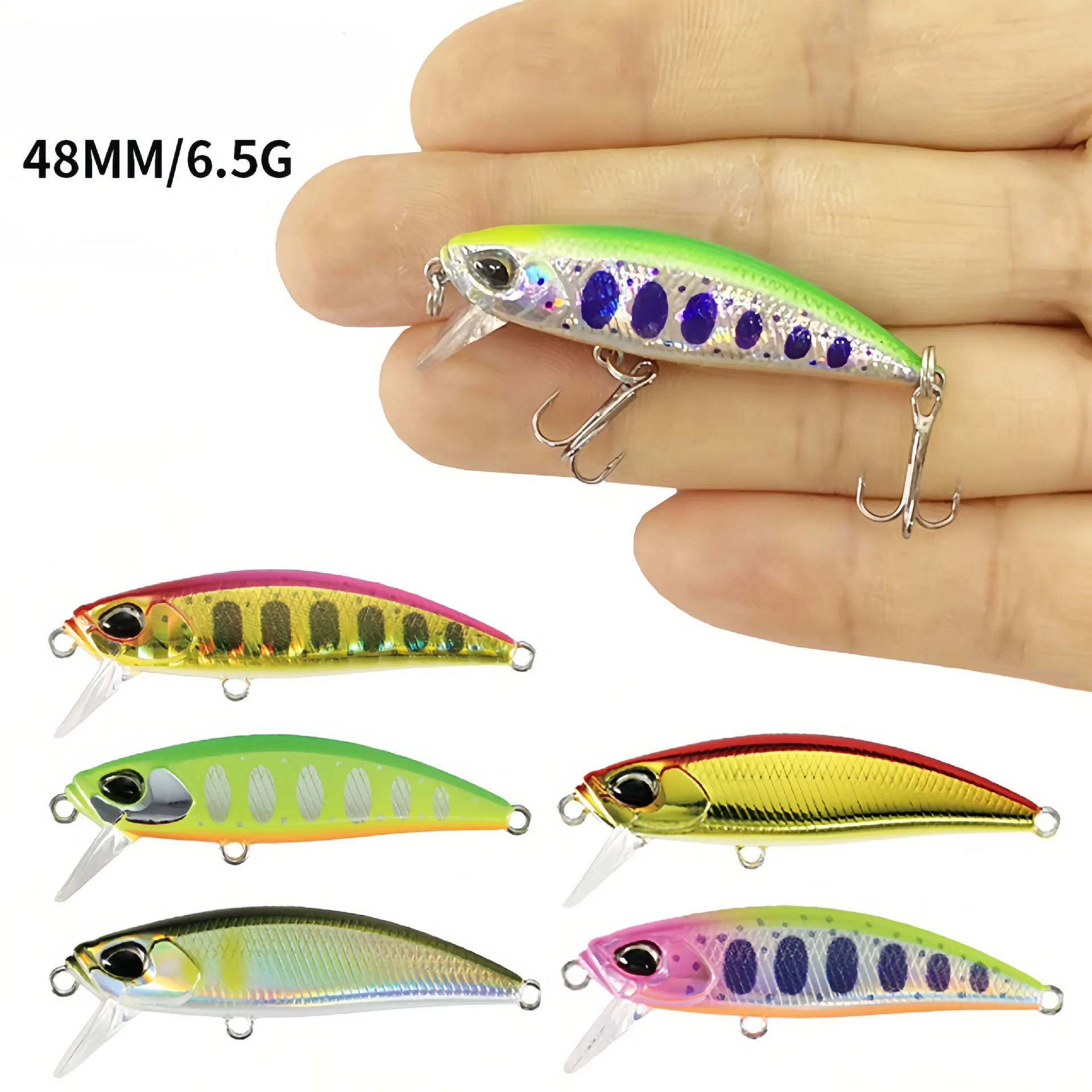 Señuelos Wobblers de pesca en mar duro con buena acción – 6,5 g y 48 mm - imagen 4