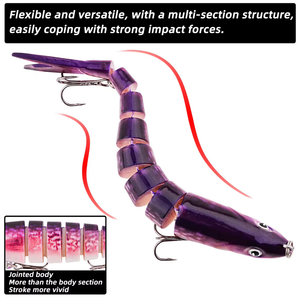 Swimbait Articulado 13cm – Señuelo Duro Multi Secciones Realista - imagen 4