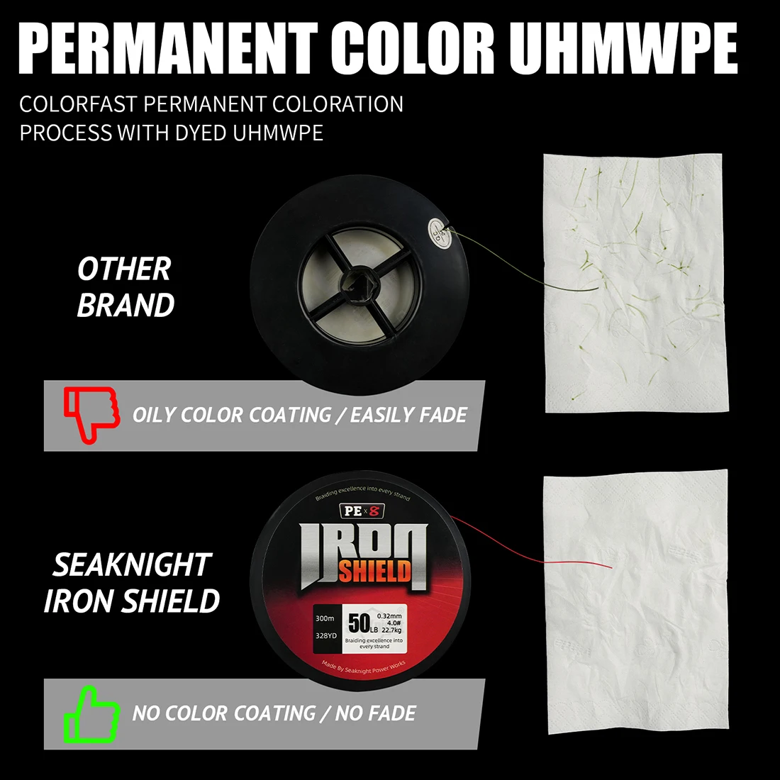 Línea PE SeaKnight Iron Shield Never Faded X8 doble capa - imagen 4
