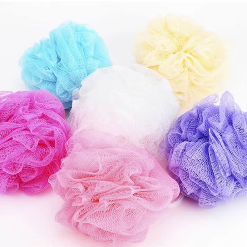 Puff esponja exfoliante de malla – Cepillo corporal para baño y ducha - imagen 5
