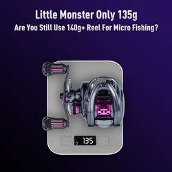 Kingdom Micro Monster Carrete de Pesca Baitcasting Finesse Ultraligero
