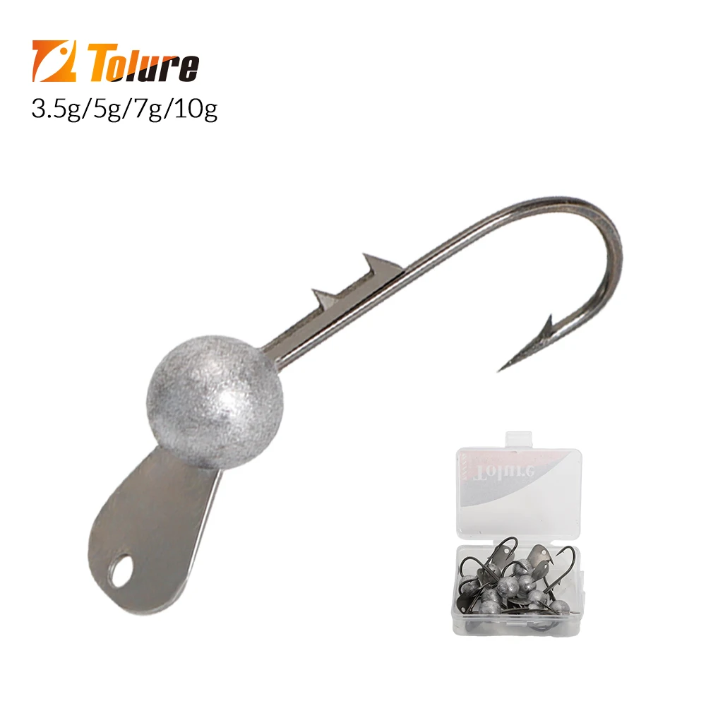Jig Head con paleta metálica para lubina en vinilo