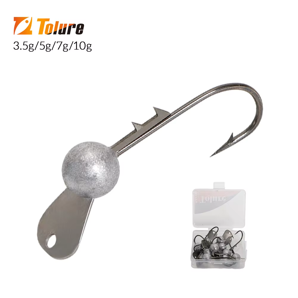 Jig Head con paleta metálica para lubina en vinilo