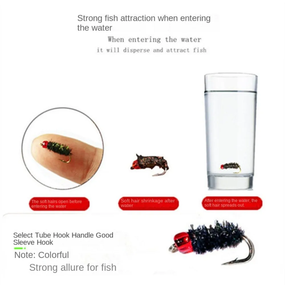 Primer plano del anzuelo afilado y el recubrimiento del cebo de pesca con mosca