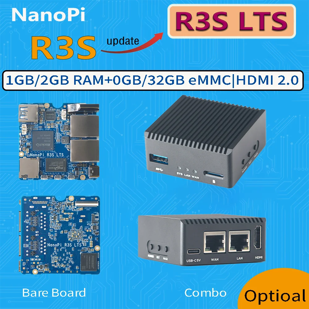 NanoPi R3S-LTS RK3566 con Ethernet Gigabit y versión LTS - imagen 5