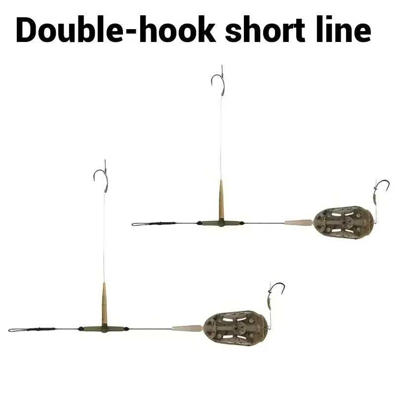 Cesta de cebo para carpas doble anzuelo y bucle corto antienredos - imagen 2