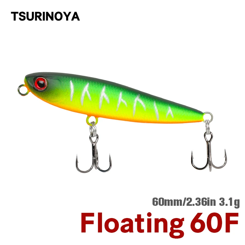 TSURINOYA Topwater Pencil 60F señuelo de superficie para trucha