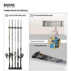 Booms Fishing soporte pared para cañas vertical, colgador