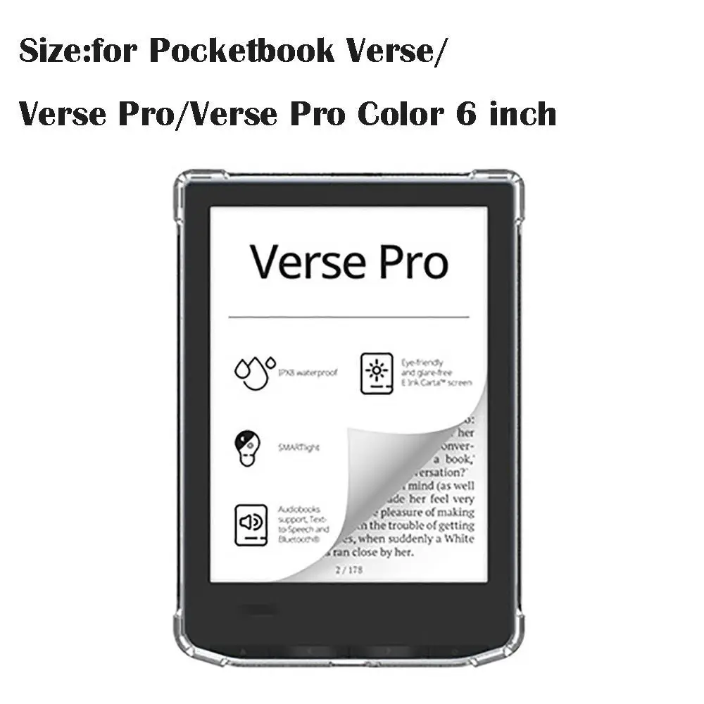 Funda TPU transparente para PocketBook vista frontal