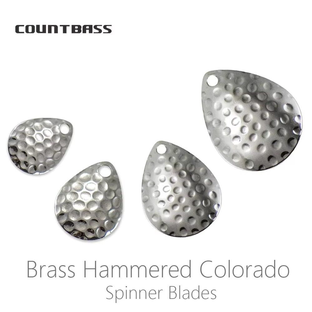 Countbass Cuchillas Spinner Colorado níquel latón martillado - imagen 2