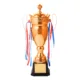 Copa Trofeo Metal Dorada con Tapa y Corona de Premio