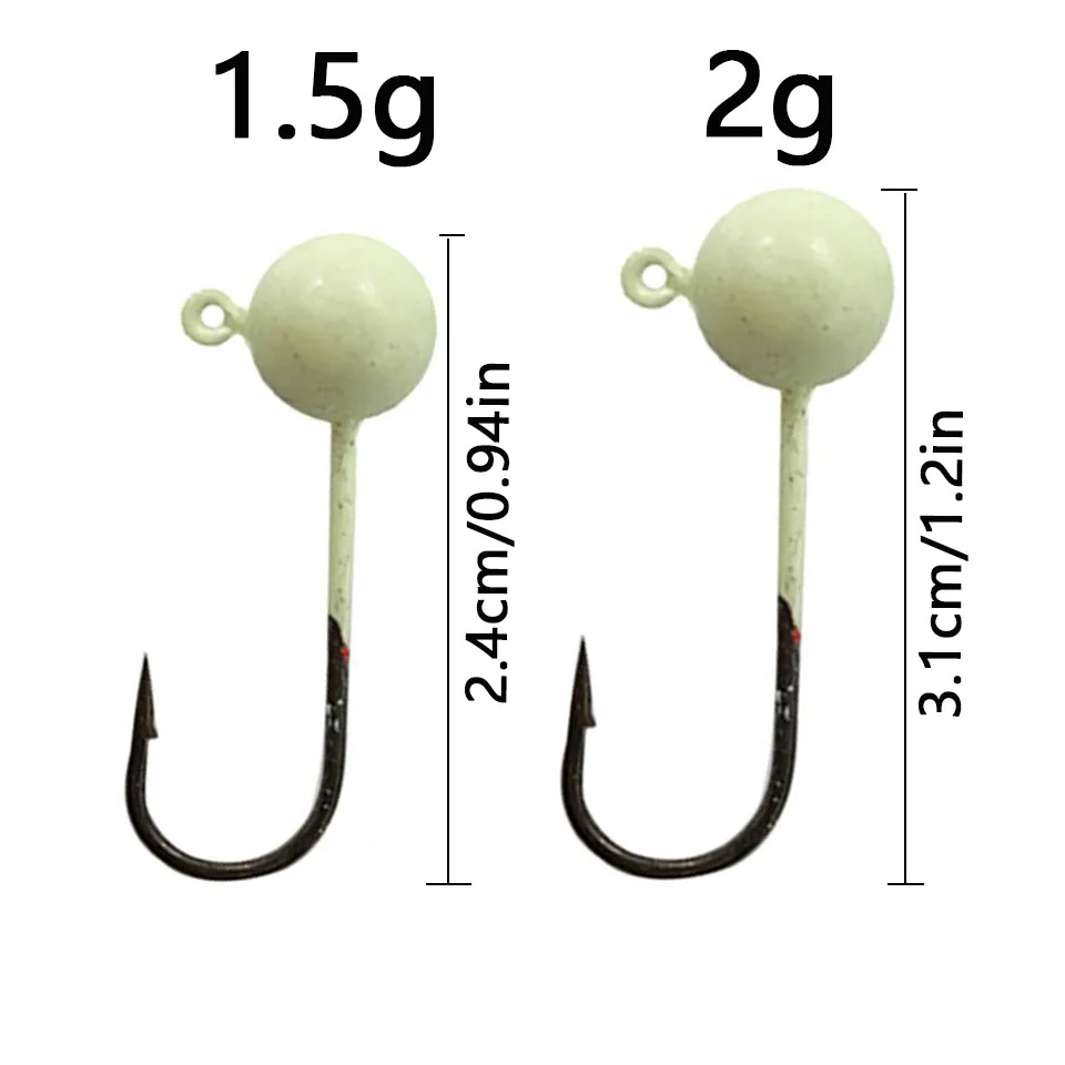 Micro anzuelo jig head bola luminosa para vinilo - imagen 5