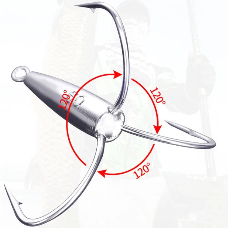 Anzuelos triples de acero alto carbono para carpas afilados – Jig Head - imagen 2