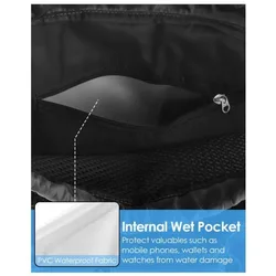 Bolsa de natación portátil de malla con bolsillo impermeable –
