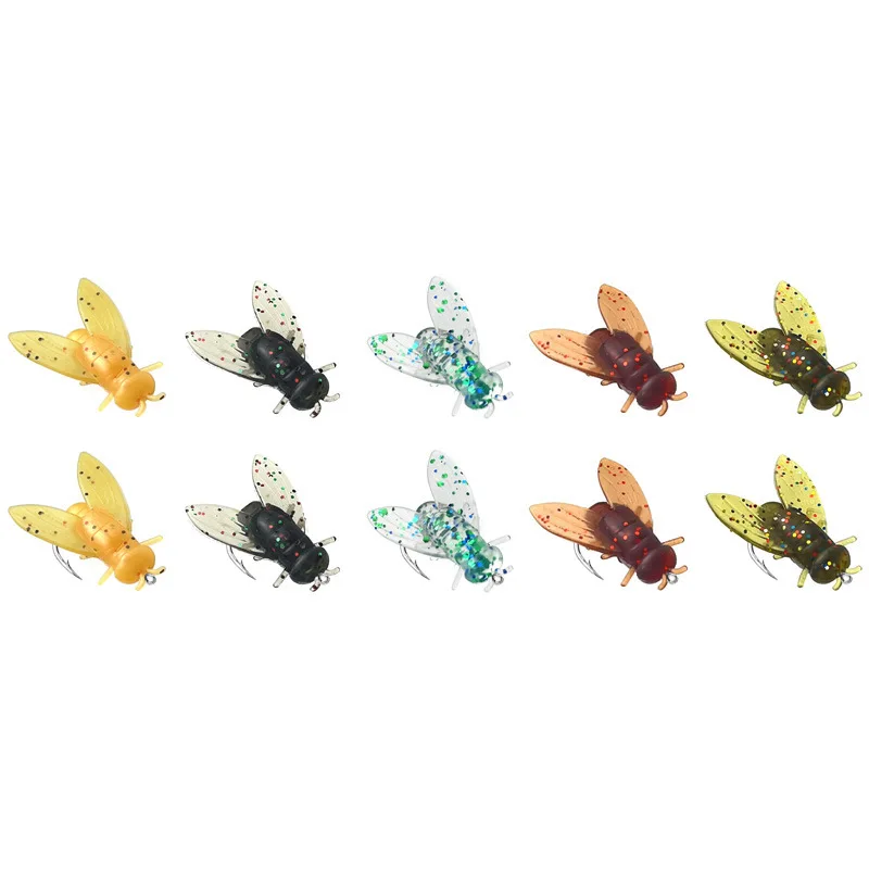 Variedad de colores del señuelo en su empaque
