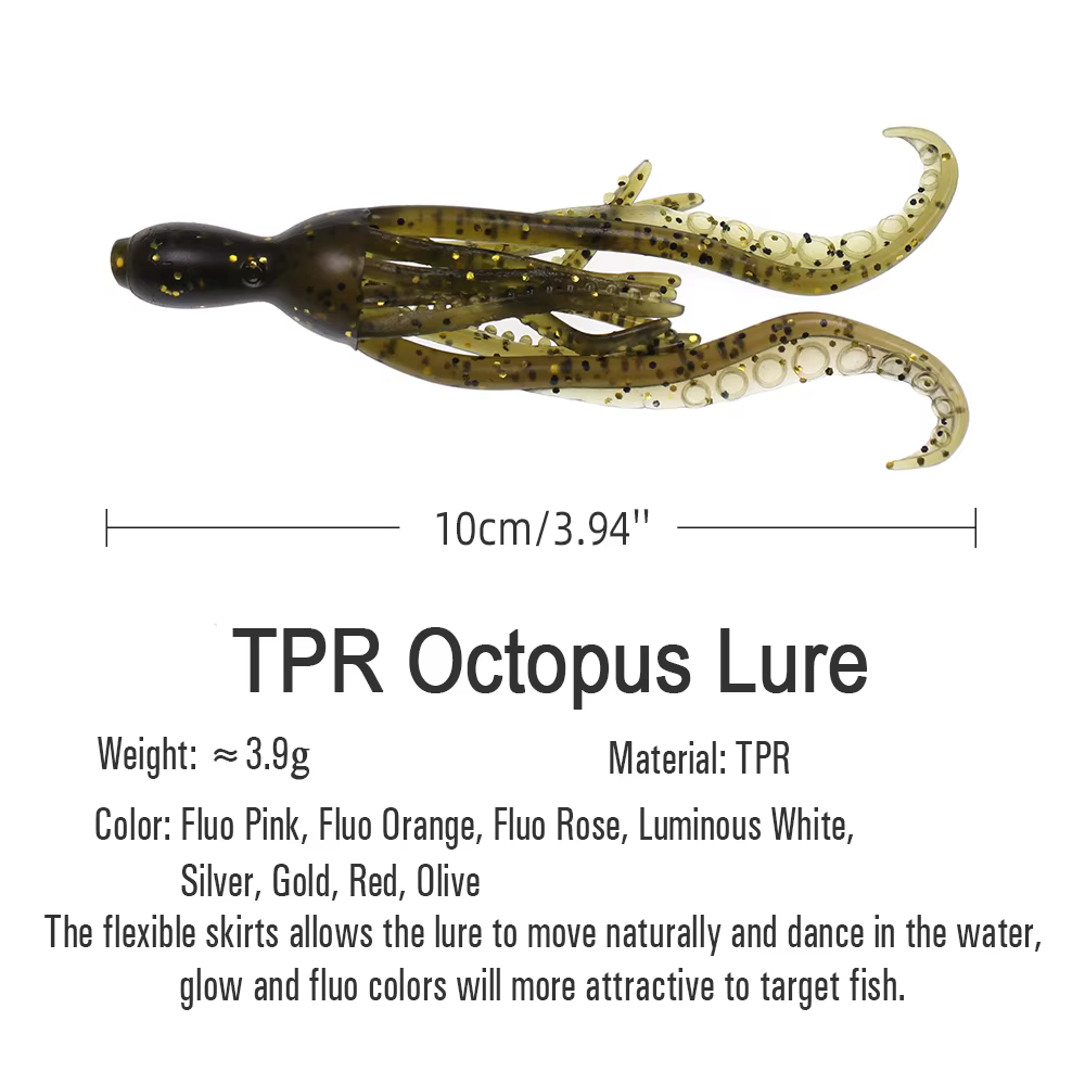 ICERIO Señuelo Suave Pulpo Jig Head TPR - Cebo para Pargo - imagen 2