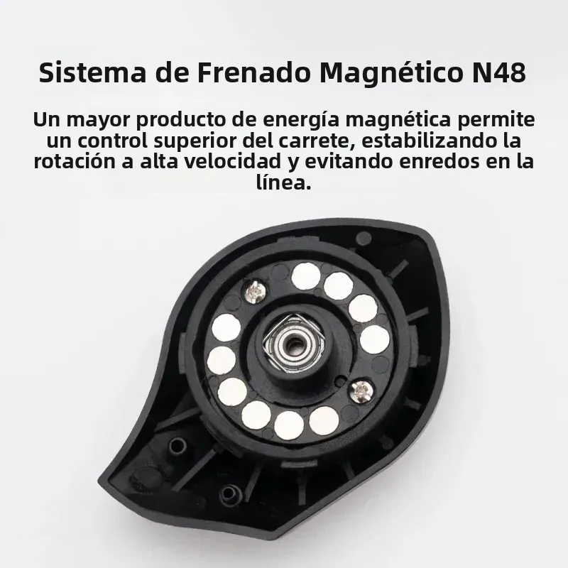 Carrete de pesca perfil bajo con freno magnético y bobina CNC - imagen 2