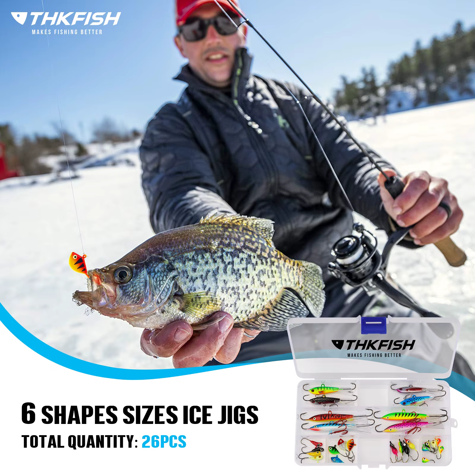 Kit de señuelos de pesca en hielo 26 piezas