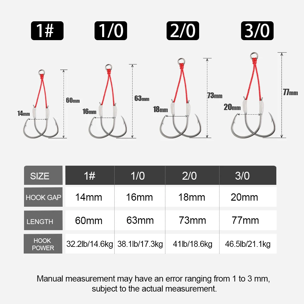 Anzuelos Assist Jigging Pro 1 – Doble púa alto carbono saltwater