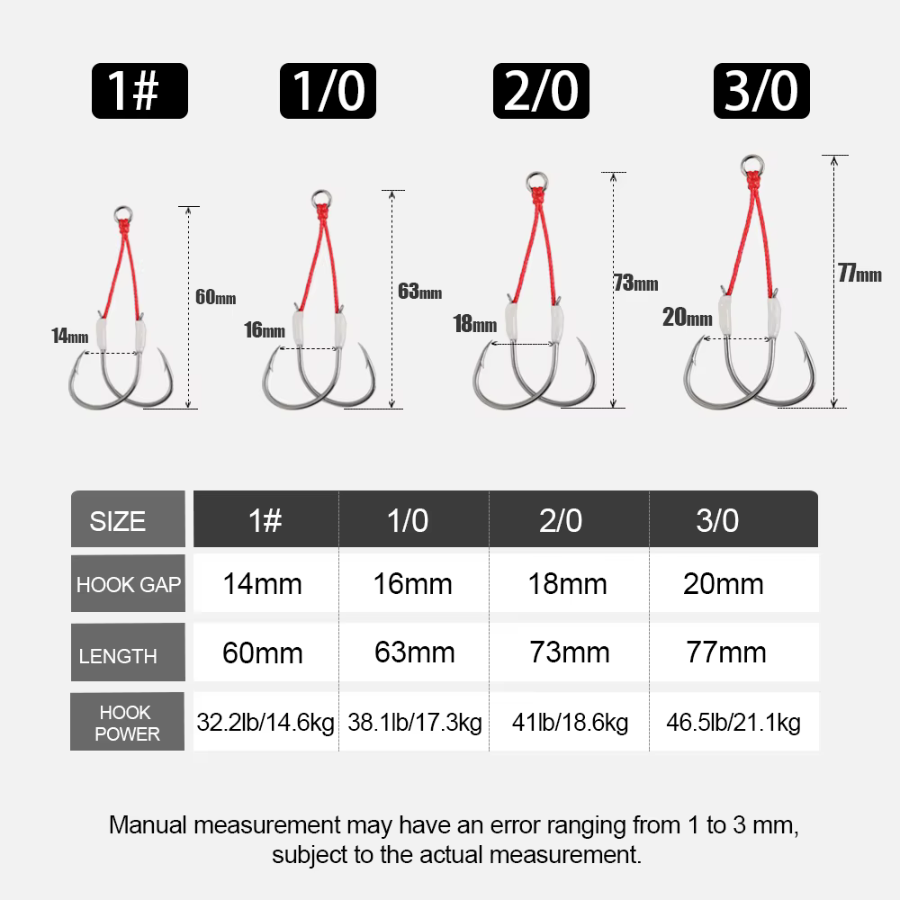 Anzuelos Assist Jigging Pro 1 – Doble púa alto carbono saltwater