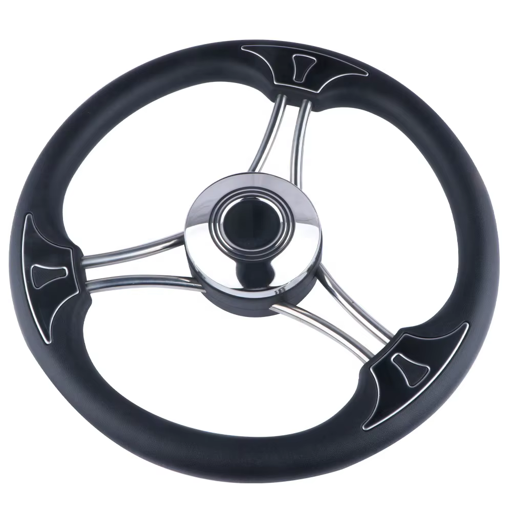 Empuñadura de espuma negra para barco – Acero inoxidable 34 cm