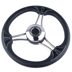 Empuñadura de espuma negra para barco – Acero inoxidable 34 cm