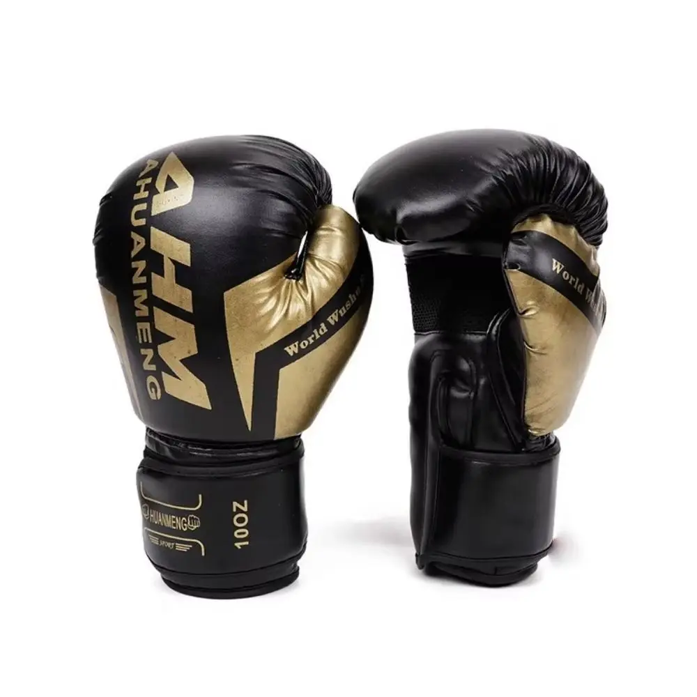 Guantes de boxeo de piel PU transpirables para Muay Thai Sanda - imagen 4