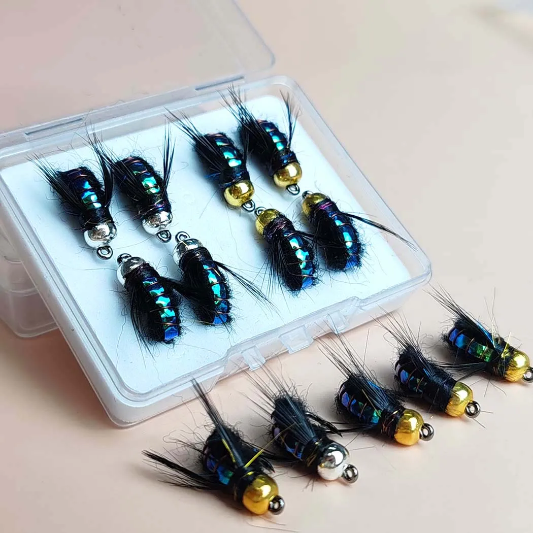 Señuelos de pesca con mosca Humpy amarillo negro para trucha - imagen 4