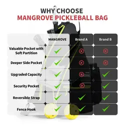 Bolsa de pickleball gran capacidad impermeable con correa ajustable