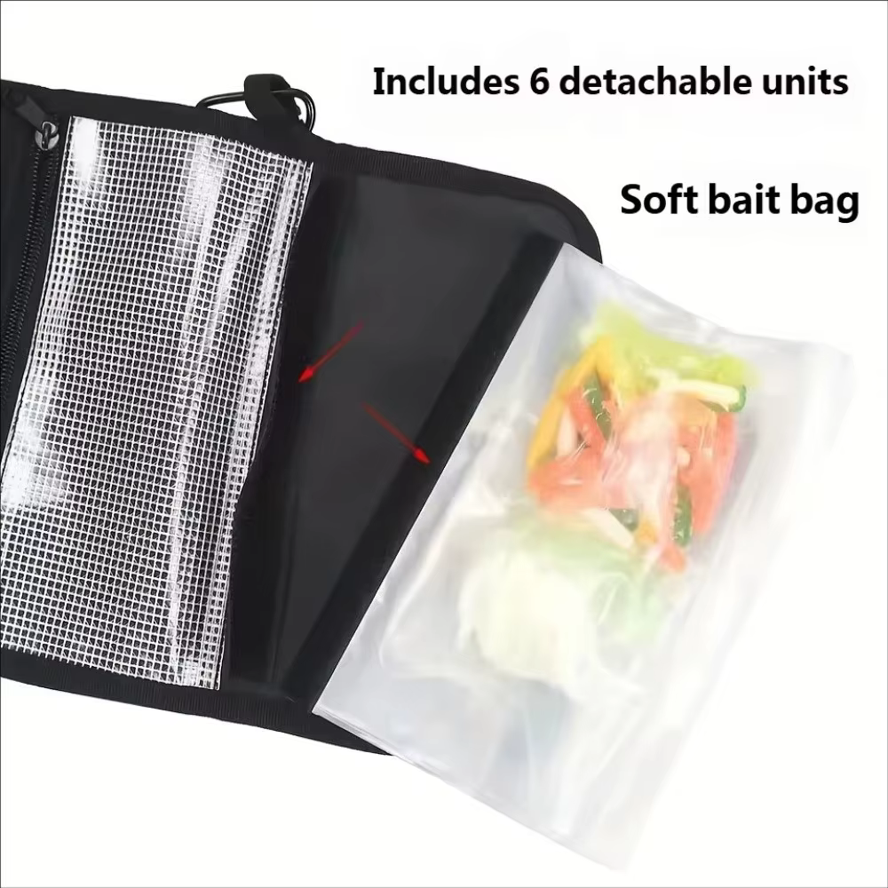 Bolsa de Pesca PVC Impermeable con Compartimentos para Señuelos Blandos - imagen 2
