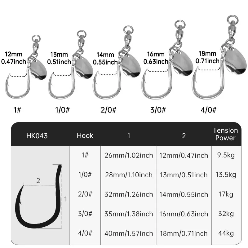 Anzuelos de cuchara con pala pivotante Obsession HK043 – agua salada - imagen 2