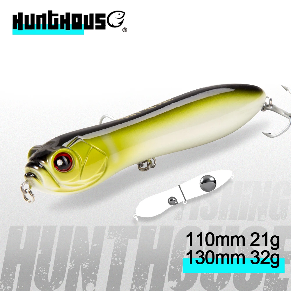 HuntHouse Tractor – Stickbait Topwater Flotante con Sonajero para Superficie