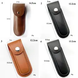 Funda de cuero marrón con presilla para cinturón exterior