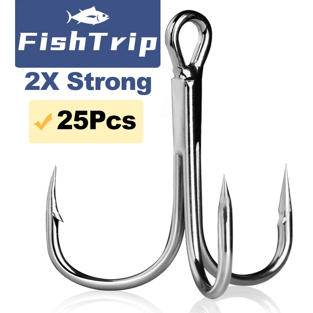 Anzuelos triples FishTrip – Acero carbono para agua salada y dulce