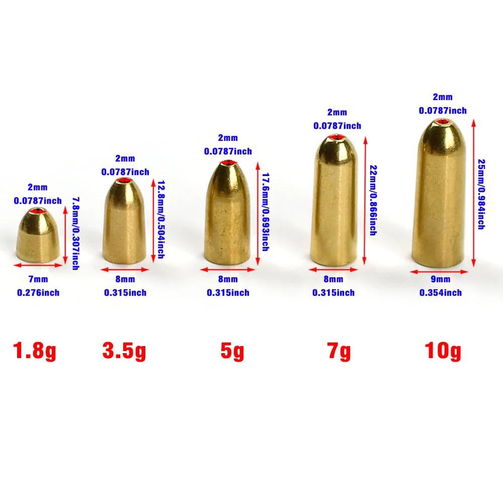 MNFT plomos de latón Texas Rig para vinilos blandos de pesca - imagen 4