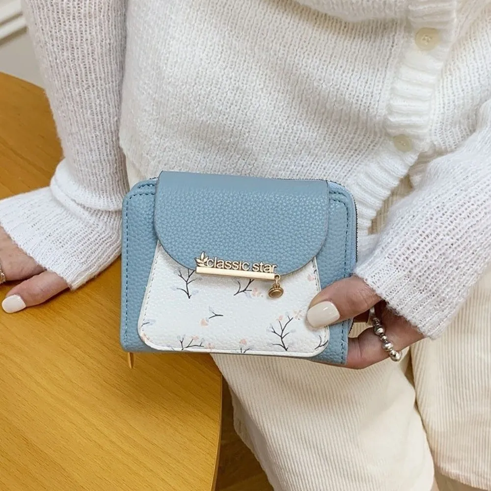 Cartera de mujer floral minimalista de cuero PU con cremallera - imagen 5