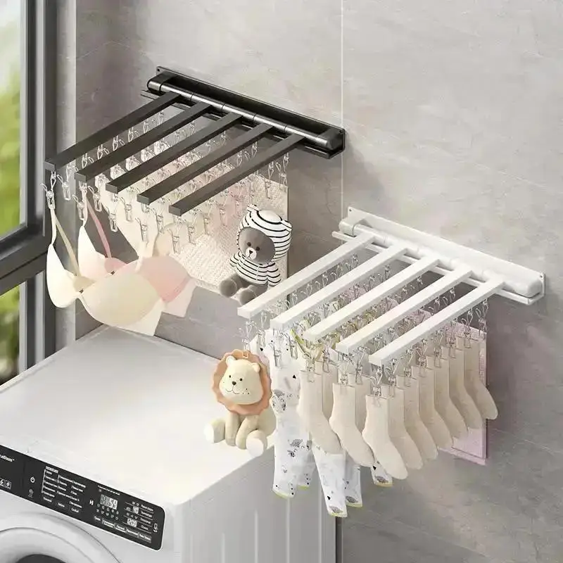 Tendedero plegable sin perforaciones – cuelga ropa y calcetines - imagen 4