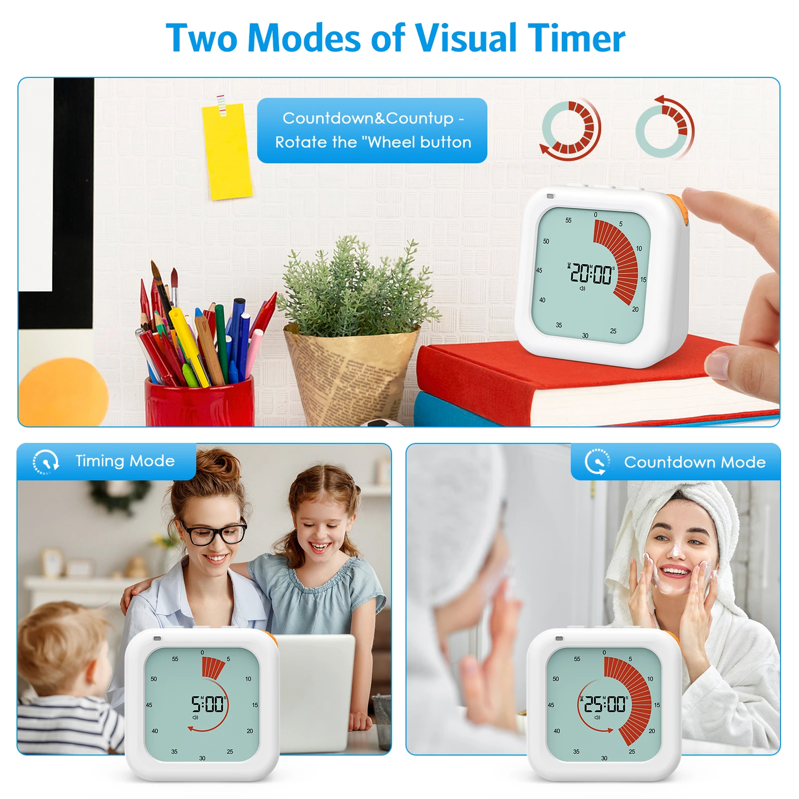 Temporizador visual ORIA de 60 min – Cuenta atrás digital silenciosa - imagen 4