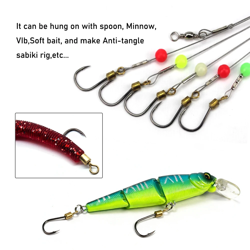 Aparejo Sabiki 360° anti-enredos – Anzuelos giratorios para pesca marina - imagen 5