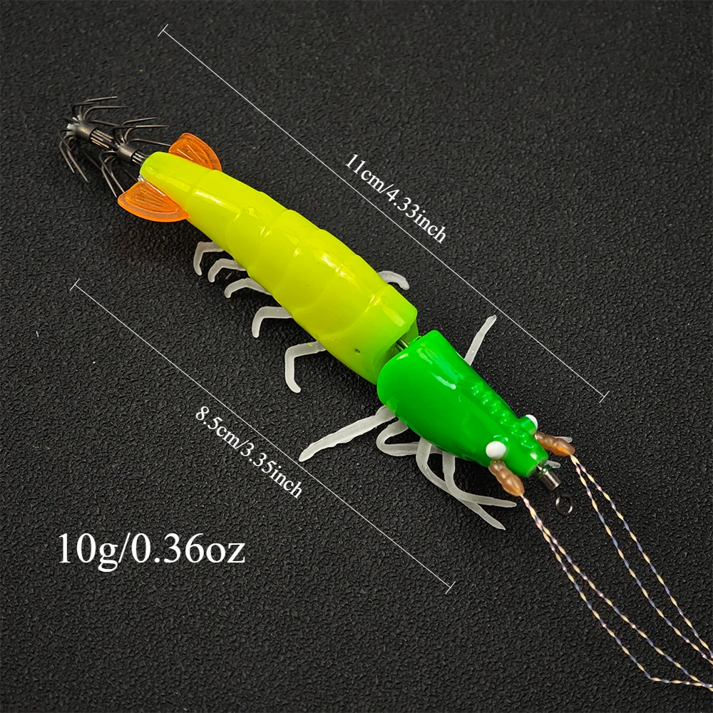 Jig de calamar horizontal Egi luminoso con varias secciones