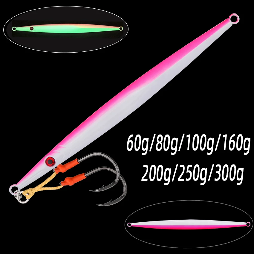 Jig metálico luminoso para jigging lento