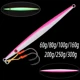 Jig metálico de jigging lento luminoso con doble anzuelo auxiliar