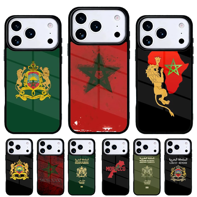 Funda Marruecos con bandera y escudo para iPhone 15 Pro Max