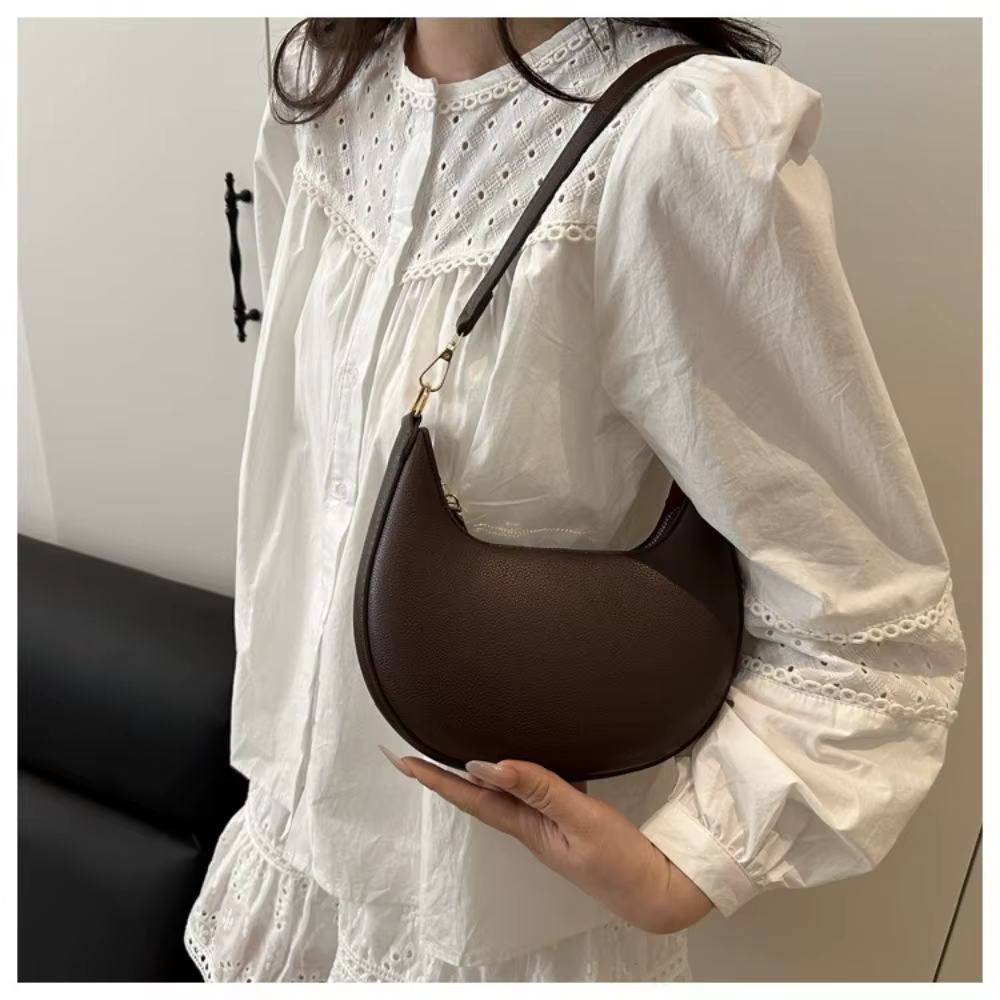 Bolso de hombro color sólido para mujer