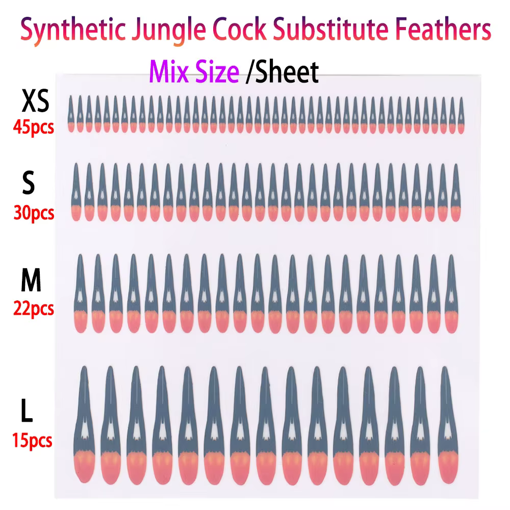 Bimoo Ojo de Gallo – Plumas artificiales precortadas para mosca húmeda - imagen 5