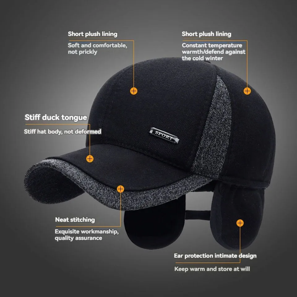 WALK FISH Gorra térmica pesca invierno– Resistente al viento ajustable - imagen 5