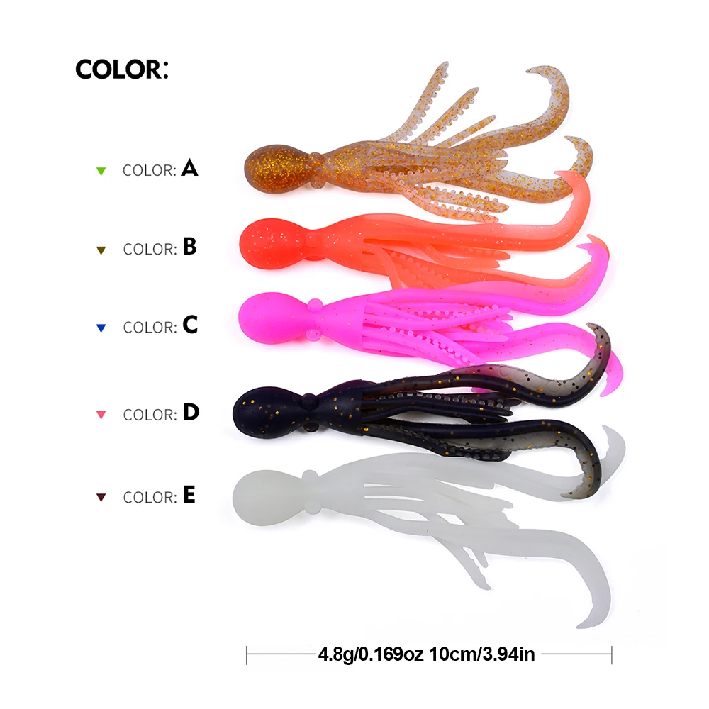Vinilos pulpo con forma swimbait PROBEROS, resistentes a la mordida - imagen 5