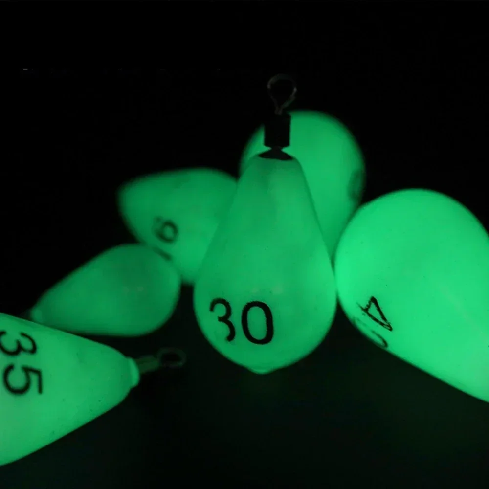 Juego de plomos glow in the dark en forma de gota
